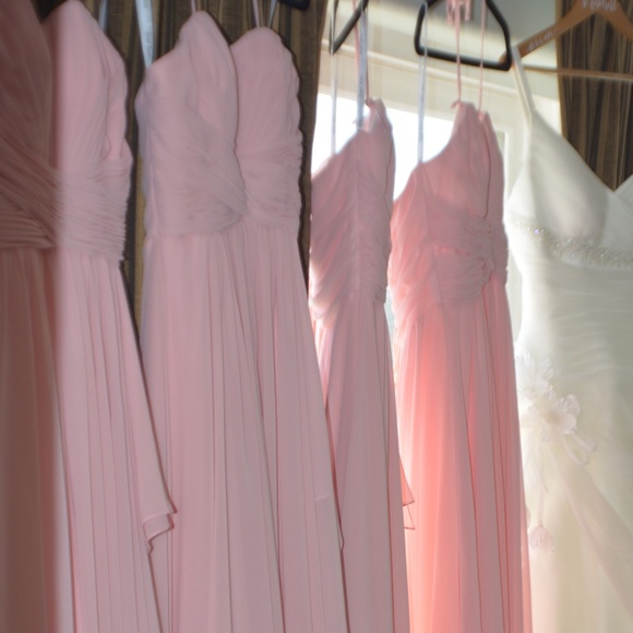 DUSTY PINK SWEETHEART CHIFFON DRESS - Picture 6 of 7